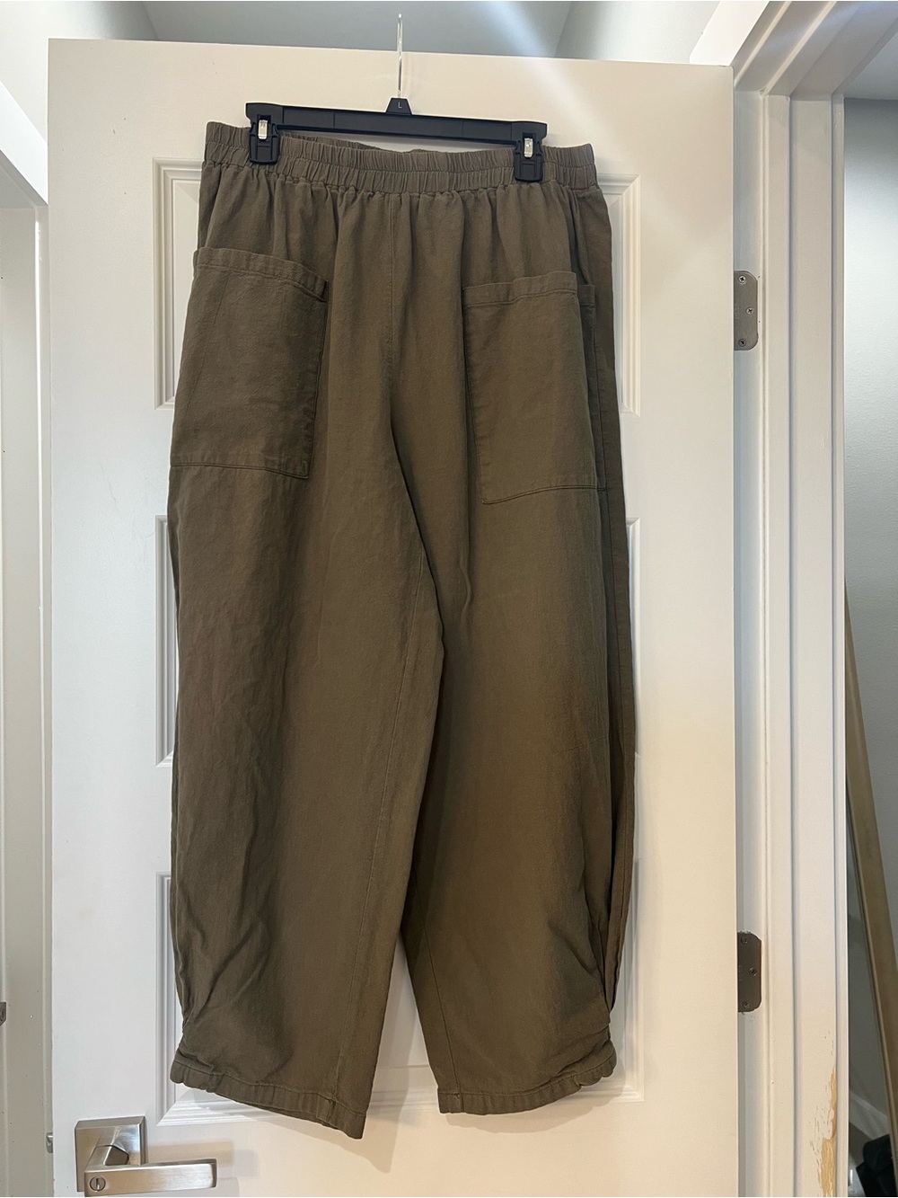 SHEIN Curve Women’s 1XL Olive Green Cotton Wide Leg Patch Pocket Pants